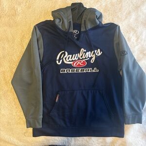 Rawlings Men's Blue and Gray Hoodie